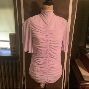 VENUS, chiffon like Lavender top with 360* ruching,  Sz L.